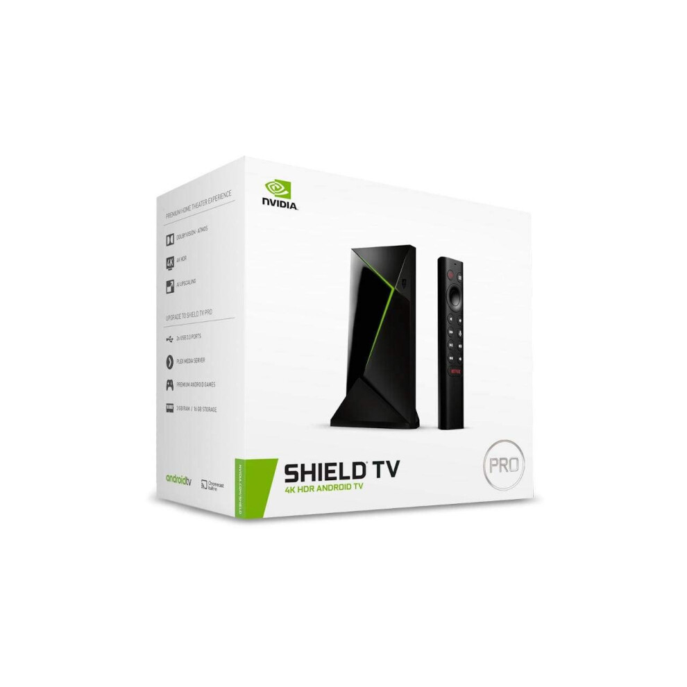 Nvidia Shield Android Tv Pro Streaming Media Player; 4K Hdr Movies, Live Sports, Dolby Vision-Atmos, Ai-Enhanced Upscaling, Geforce Now Cloud Gaming,