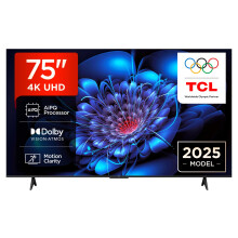 TCL 75P6K-UK 75" 4K Ultra HD, HDR TV, Smart TV Powered by Google TV (Dolby Audio, Voice Control, compatible with Google assistant, Chromecast built-i