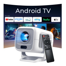 [Native 1080P/AI Auto Focus] Smart Projector for Bedroom, 600 ANSI 4K Support, WiFi 6 and Bluetooth 5.4, Android 11 OS Built-in Apps, Auto Keystone 2