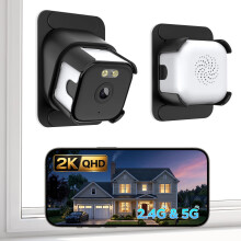 Acebliss 3MP 2K Window Security Camera - 2.4GHz & 5GHz WiFi Window Cameras for Home Security Looking Outside with Bracket, AI Color Night Vision, Per