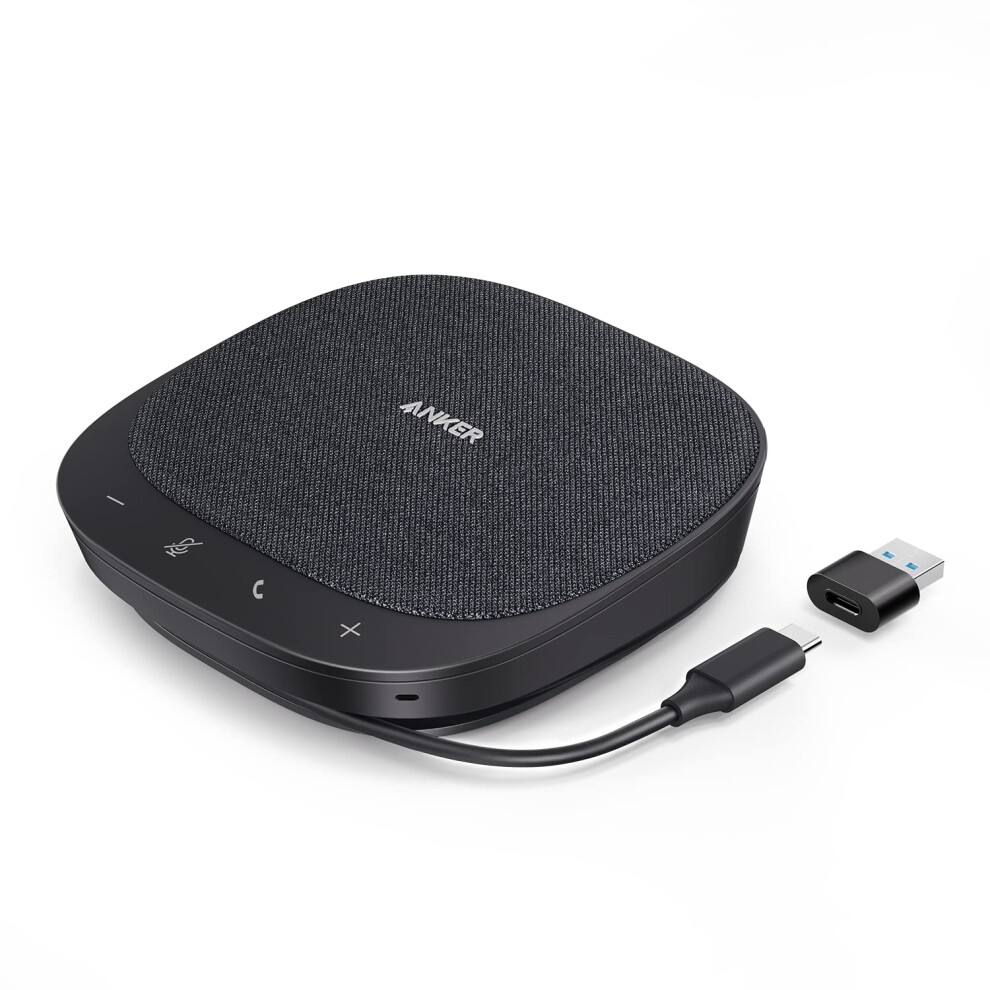 Anker Powerconf S330 Usb Conference Speaker For Home Office, Smart Voice Enhancement, Plug And Play, 360 Voice Coverage Via 4 Microphones, And Power