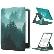 MoKo 360 Rotating Case for 7" eBook Reader 12th Generation 2024, Clear Back Detachable Magnetic Protective Adjustable Stand Cover with Auto Wake/Sle