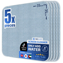NeoLavish Screen Cleaner - Just Add Water - 5 Pack 35x35 cm | Microfibre Cleaning Cloth for TV, Laptop Computer, Car, Phone, Monitor, OLED, Macbook,