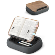 Viozon Book Holder for Reading in Bed,with Storage,Lap Desk,for A3~A5 Book&7~15" Tablet/Laptop,Beanbag Reading Pillow,Page Holder, Multi-Angle Book S