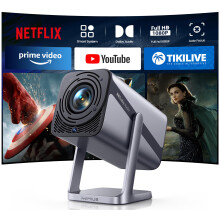 Mini 4K Projector【Netflix Included/Dolby Audio/4K Decoding】30000Lumen Smart FHD 1080P Portable Short Throw Projector,Auto Focus WiFi6 Bluetooth5.4