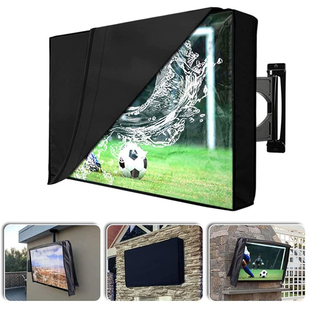 Ucare 600D Waterproof Oxford Tv Set Cover - Clear Front, Dustproof, Remote Control Pocket (55-58In) 5007484609526