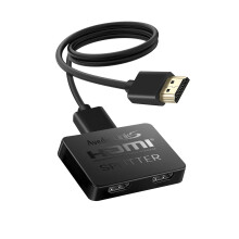 HDMI Splitter 1 In 2 Out, 4K HDMI Splitter for Dual Monitors【Just Mirror, Not Extend】2 Way Splitter Amplifier for 4K@30HZ Full HD 1080P 3D with HD