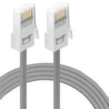 HAWAKA BT Telephone Cable, Male to Male Telephone Wire, BT Socket to Modem, Fax Machine, 6P4C Plug Landline Phones Cable for Home & Office (Grey, 3M-