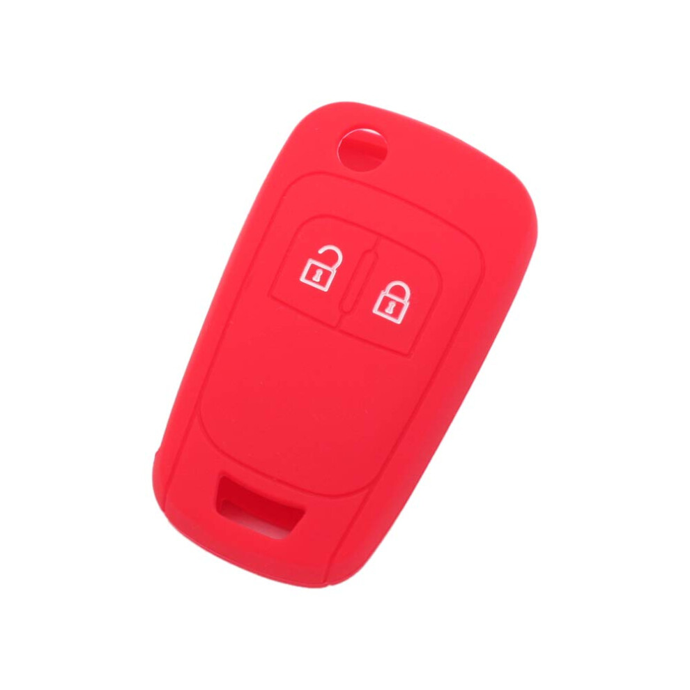 Brovacs Silicone Cover Protector Case Holder Skin Jacket Compatible With Opel Vauxhall 2 Button Flip Remote Key Fob Cv9624 Red 5008729604627
