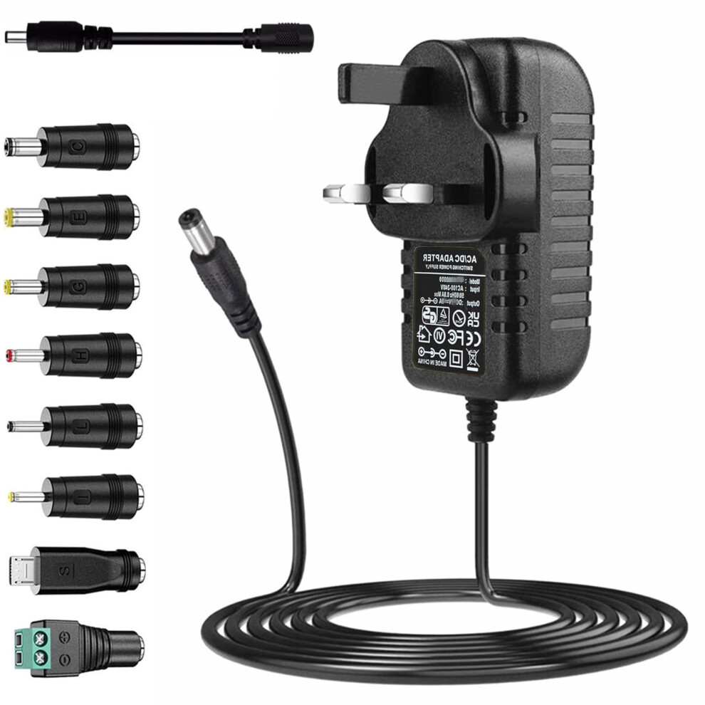 [Polarity Reversible] 9V 2A Power Supply Ac Adapter Dc9v 2A 1.5A 1A 500Ma 400Ma 200Ma 100Ma Power Adapter Charger 9 Volt Inverter Transformer For Lab 5008338198654