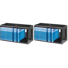 Hama CD Rack for 20 CDs (Space-saving storage, hanging or standing, for office or any room), Black (Pack of 2)