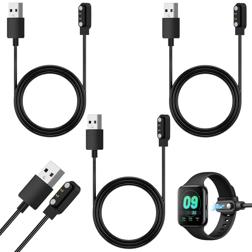 3Pcs Universal 2 Pin Magnetic Charger For Smartwatch, 2.84Mm Spacing Magnetic Charging Cable Compatible With Multiple Models, Fast Charging Dock Repl 5008881300078