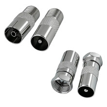 SPTSSWET 4 F Type to Coax Adapter Kit,F to Coax Adapter & Coaxial F Type Connector for Antenna, Satellite, TV Aerial – Screw On Coaxial Adapter Set