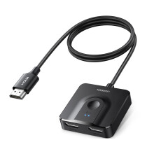 UGREEN HDMI Switch 4K@60Hz With 1M Cable, 2 IN 1 Out Bi-directional Splitter Switcher Supports 3D 1080P HDR Compatible With PS5/PS4, HDTV, Xbox, Blu-