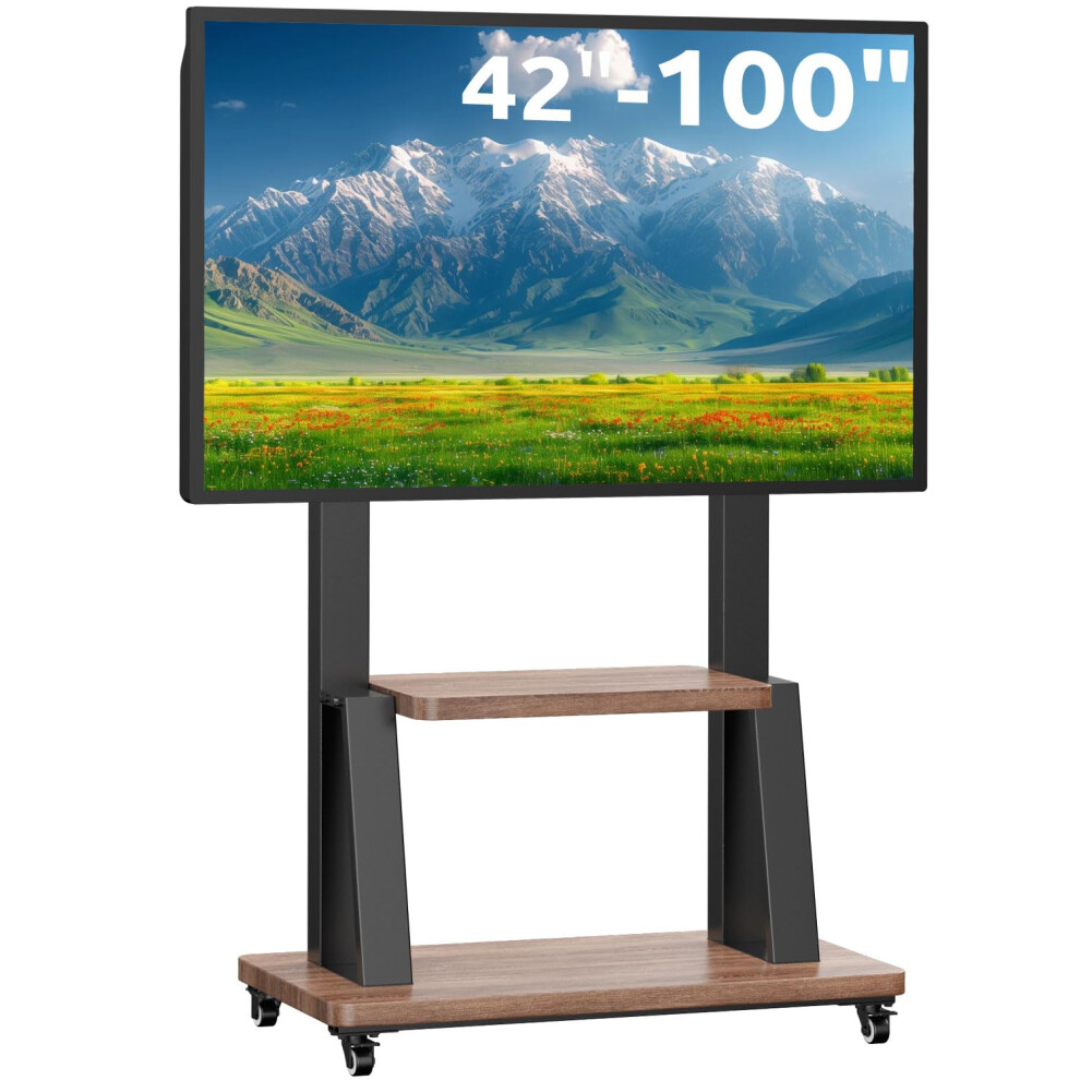 Jxmtspw Mobile Tv Floor Stand On Wheels For Most 32-100 Inch Plasma Lcd/Led/Oled Flat Curved Tvs Height Adjustable Rolling Tv Cart Holds Up To 80Kg,M 5008820659069