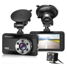 ORSKEY Dash Cam Front and Rear 1080P Full HD Dual Dash Camera In Car Camera Dashboard Camera 170 Wide Angle HDR with 3.0" LCD Display Night Vision