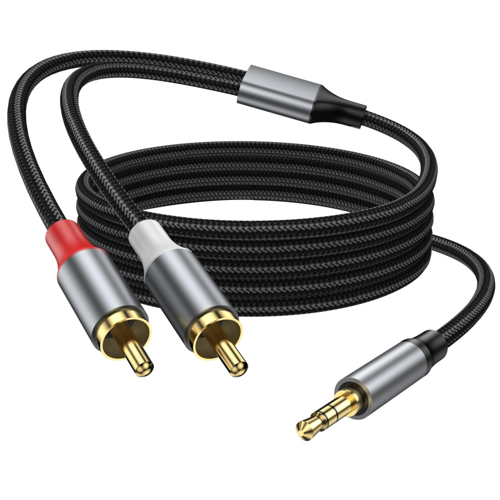 Kayqinho Rca To 3.5Mm Cable 1M, 3.5Mm Male To 2Rca Male Stereo Y Splitter Hifi Sound Audio Cord Connects A Smartphone, Tablet, Hdtv. 5007668776587