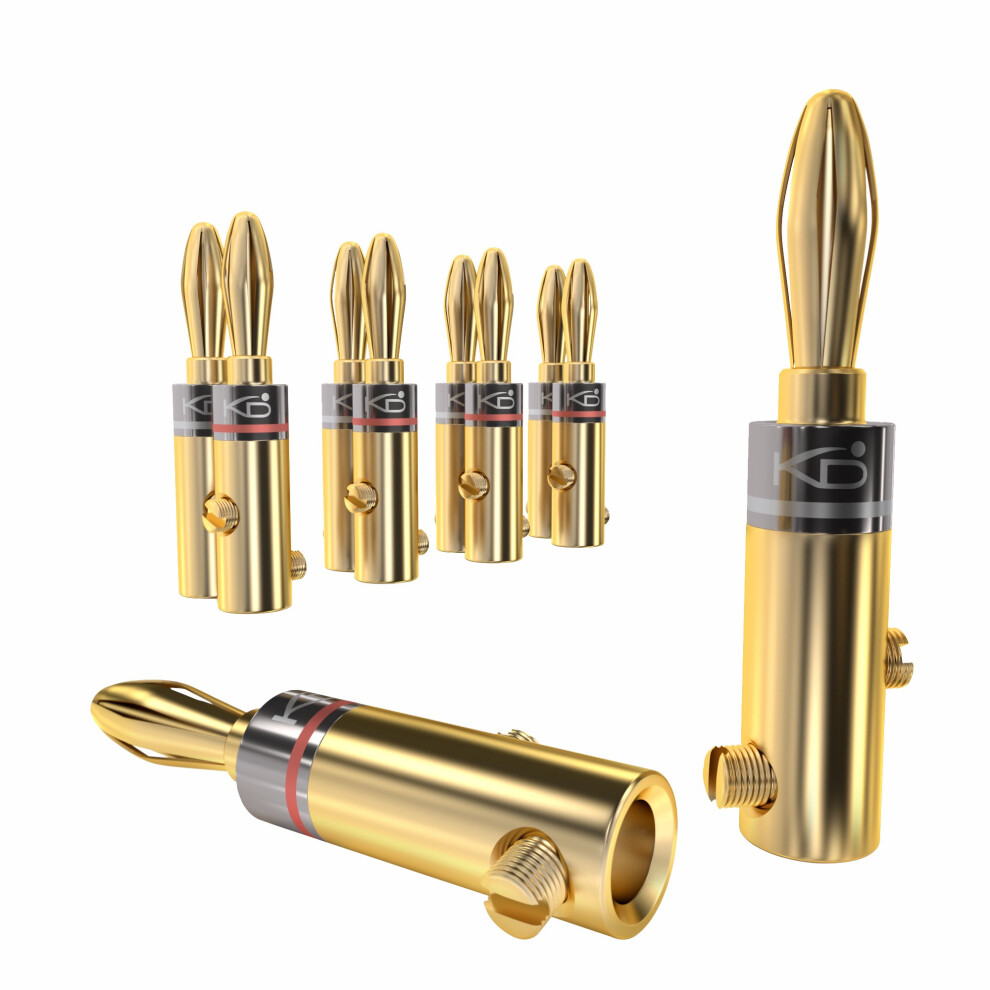 Kabeldirekt Â Banana Plugs Â 5 Pairs (For Speaker Wire Up To 6Mmâ², Allow Flexible Connection To Speakers, Amplifiers, A/V Receivers, Power Amplif 5006194862351