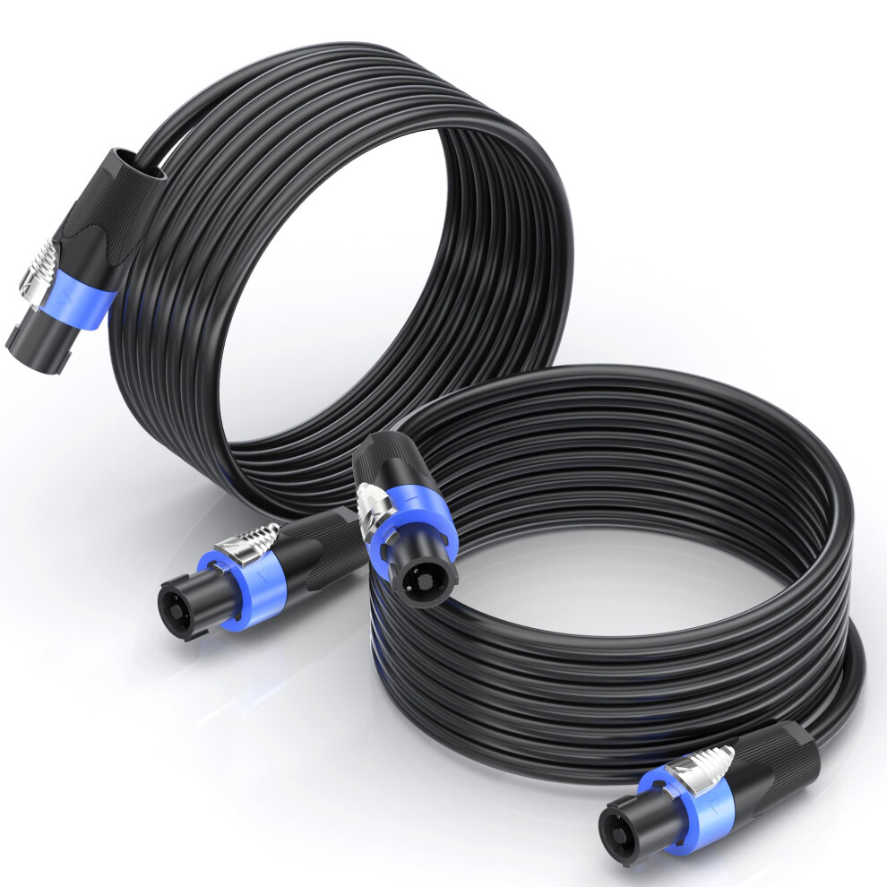 Jumwa 2Pack 40M Speakon Cables With Twist Lock For Audio Amplifier 15Awg 2 Wires Speaker Cables For Dj/Pa Heavy Duty Audio 5002798351543