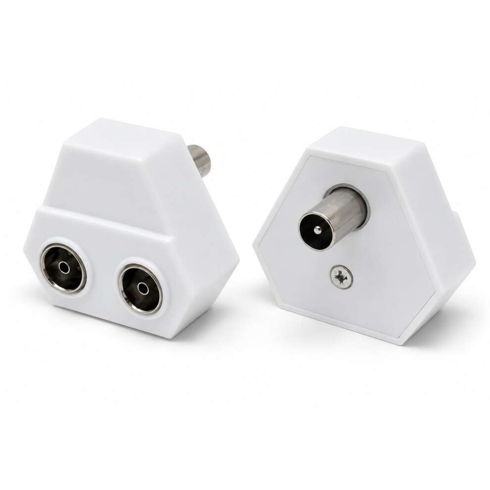 Photos - Cable (video, audio, USB) DRUT TV RF Aerial Antenna Coax Splitter, 1 Male to 2 Way Female Sockets Adapter Connector Joiner