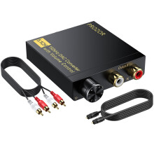 PROZOR Digital to Analog Audio Converter 5.1CH, DAC Converter 192KHz with Volume Control, Optical/Coaxial to RCA Adapter with Shielded RCA Cable, Sup