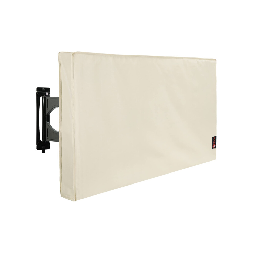 Ibirdie Outdoor Waterproof And Weatherproof Tv Cover For 52 To 55 Inch Outside Flat Screen Tv, 600D Thick Fabric Tv Screen Protector Beige 5006131401544