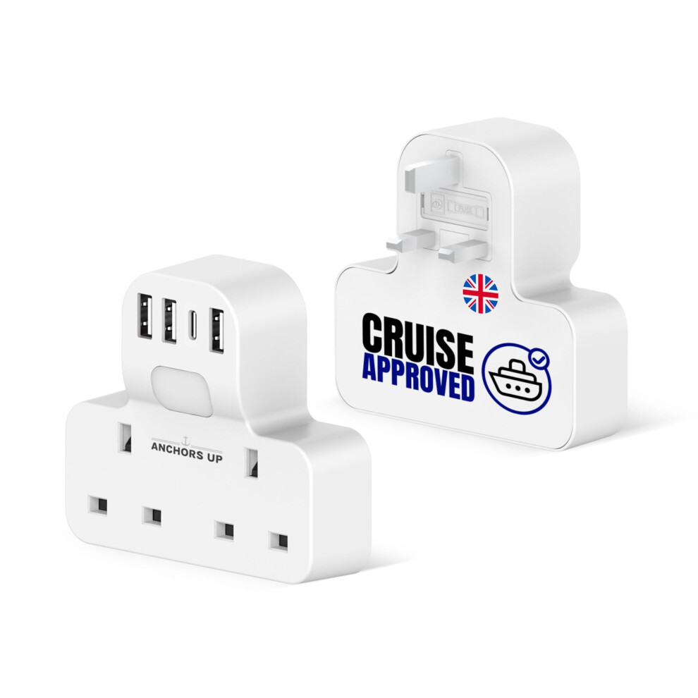 Cruise Approved UK Extension Multi-Plug 7-in-1 – Non Surge for White - Image 3