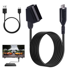 KenHLun SCART to HDMI Converter with USB Cable, SCART Lead to HDMI Adapter for DVD Player to TV VHS STB Xbox PS3 Player Monitor Projector Sky Blu-Ray