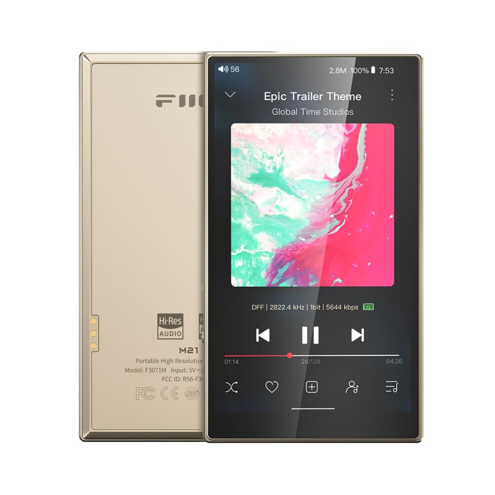 Fiio M21 Android 13 Portable Music Player Mp3 Snapdragon 680 4* Cs43198 Dac Chips Hi-Res Audio Dsd Bluetooth Ldac (Titanium ) Gold 5003153405291
