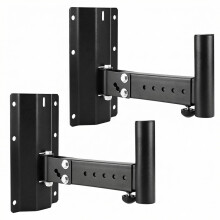 QWORK 2 Heavy-Duty Speaker Brackets, Wall Mount, DJ & PA Speaker Bracket, Telescopic Length, Angle Adjustable, 35kg Load Capacity