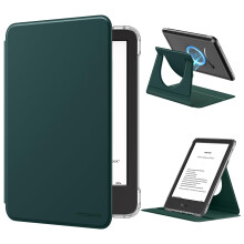 MoKo 360 Rotating Case for 6" All-New Kindle (11th Generation-2024/2022 Release), Clear Back Detachable Magnetic Protective Adjustable Stand Cover w