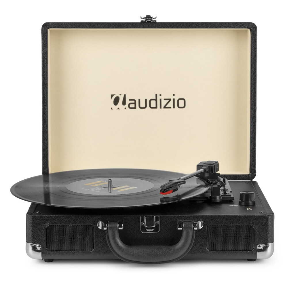 Audizio Rp114bk Briefcase Vinyl Record Player, Stylish Record Player With Built-In Speakers, 3-Speed Compact System, Usb Vinyl To Mp3 Conversion, Rca 5008852815037
