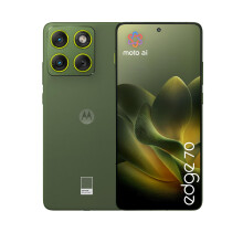 Motorola edge 70 PANTONE Bronze Green 6.67" 1.5K Super HD display · 5.99 mm ultrathin design · 4800 mAh silicon-carbon battery · triple 50 MP AI ca