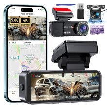 Dash Cam Front and Rear 4K with GPS 5.8G WiFi, ADAS, 3.2" IPS Screen, 32GB
