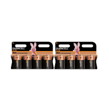 8X Duracell D Plus LR20 MN1300 Alkaline (2 Blister Packs of 4 Batteries) 8 Batteries