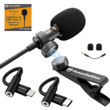 Professional Grade 3.5mm Lavalier Lapel Microphone - Perfect for ASMR Recording Video with iPhone Phone or Camera - Tiny Shirt Microphone with Easy C