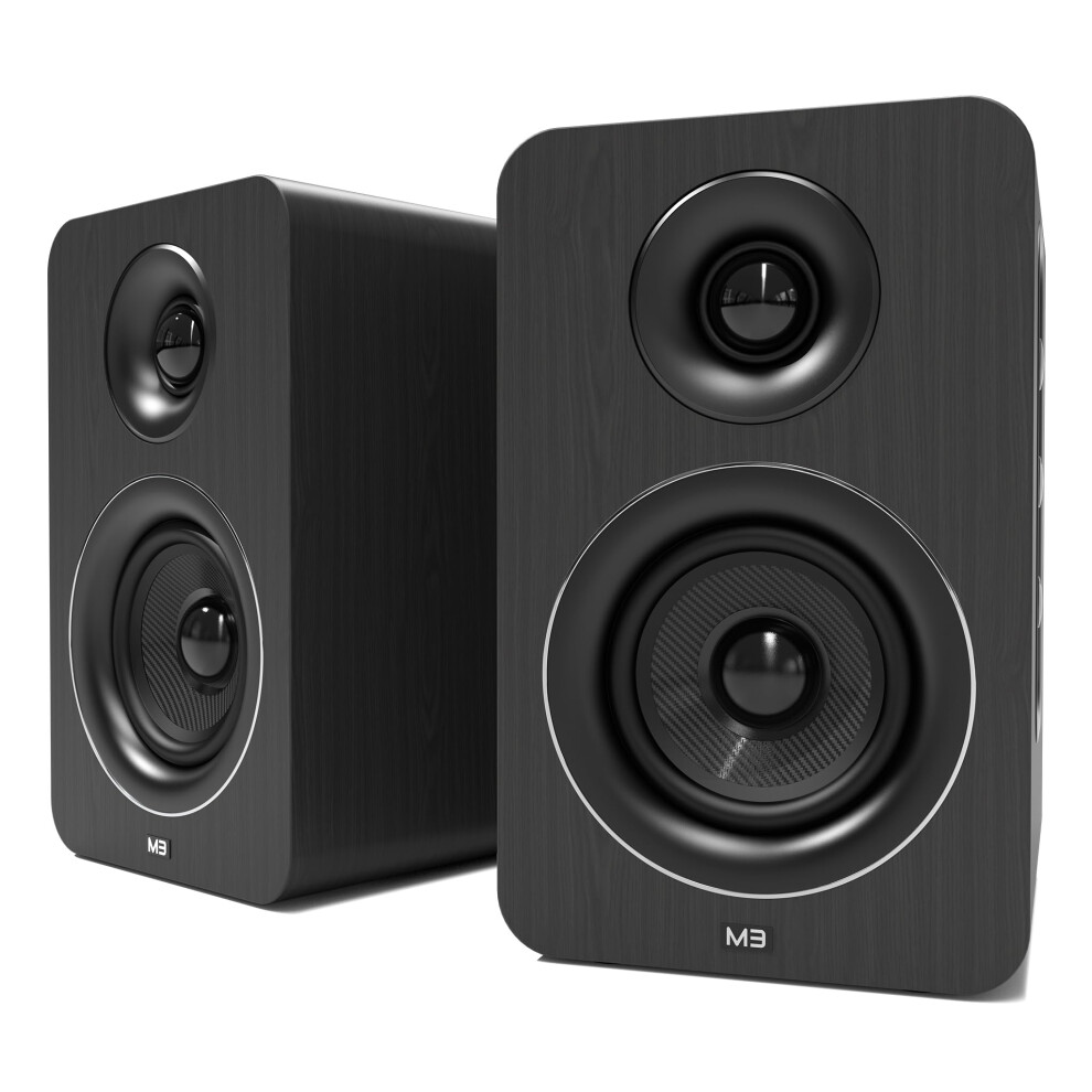Azatom Bookshelf Speakers 60W | Bluetooth | 3Â Carbon Fibre Drivers & Silk Tweeters | 24Bit Dac Built-In | Perfect For Computer Gaming, Vinyl Turnta 5008421893251