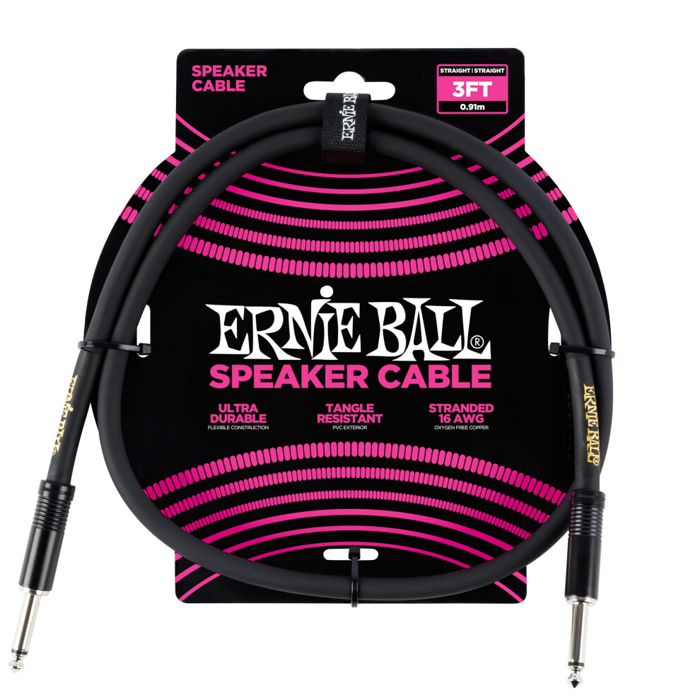 Ernie Ball 3 Ft Straight / Straight Speaker Cable 5006635884935