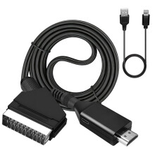 ingoodtle Scart to HDMI Converter All-in-One Scart Lead to HDMI Adapter with USB Power Supports HD 720/1080P Converter for DVD Player TV HDTV Monitor