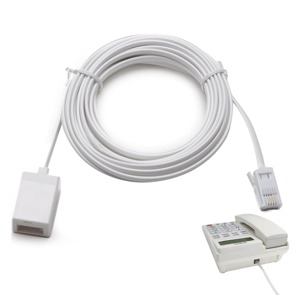 Bt Telephone Extension Cable, 5M Straight Through Phone Cables, 6P4c Male To Female Extension Cable, Uk Landline Phone Cord For Home And Office, Rj11 5005673198554