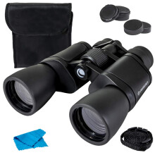 Celestron 72355 LandScout 8-24x50mm Water-Resistant Porro Prism Binoculars with Rubber Grip Surface, Coated Lens, K9 Optical Glass, Neck Strap and So