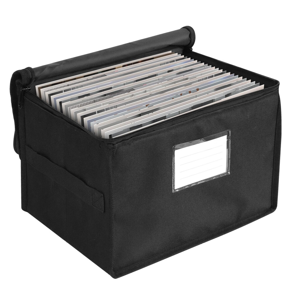 Bruwaa 7-Inch Vinyl Record Storage Boxï¼Record Storage Case With Lid & Handles, Stackable & Collapsible Records Crate Holds Up To 60 Lp Records, Orga 5003566381281