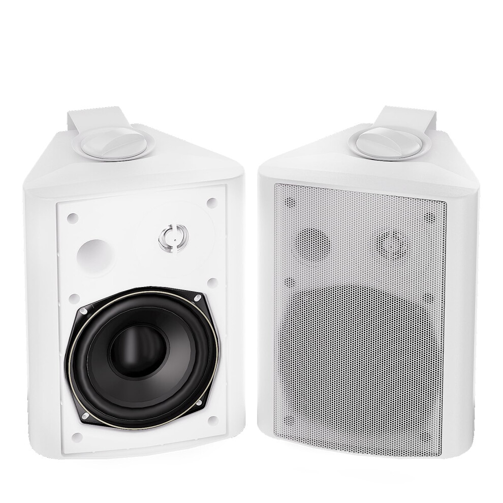 Herdio 5.25 Inches 300 Watts Bluetooth Outdoor Speakers With Superior Dome Tweeter All Weather Wired Wall Mount System, White 5001475427694