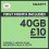 SMARTY 80GB Pre-loaded Pay As You Go SIM 1
