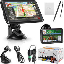 5 Inch GPS Navigator Sat Nav - 2025 Latest UK Map Sat Navs for Cars, Trucks and Buses,HD TFT Touch Screen HGV Satnav, Voice Turn Directions, Postcode