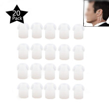 20Pcs White Radio Replacement Rubber Mushroom Earbud Ear Tips Compatible for Motorola Kenwood Baofeng Two Way Radio Acoustic Coil Tube Audio Kits Wal