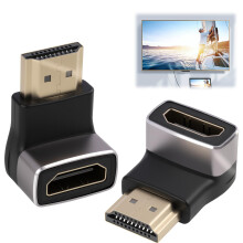 2 Pack Right Angle HDMI Adapter 8K - 90 & 270 Degree HDMI Connector, Male to Female Hdmi Adapter 2.1, Micro Hdmi to Hdmi Adapter, Supports 8K 60Hz, 4