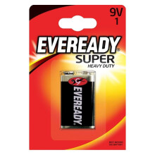 1x EVEREADY Super Zinc Carbon Batteries 9v (6F22 / PP3) 9v Electrical Products