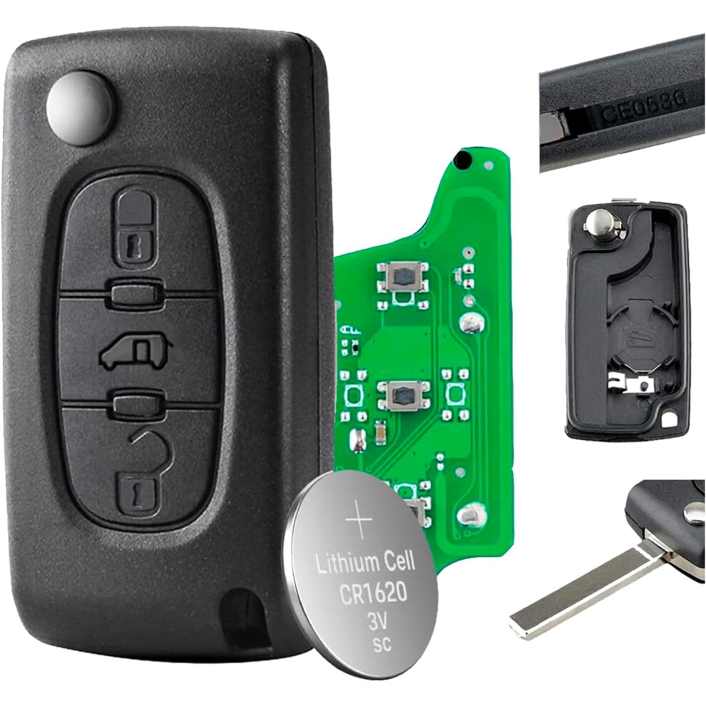 433Mhz Ask Remote Key Fobfor Citroen Van Dispatch Berlingo Peugeot Van Expert Partner Id46 Chip Va2 Blade Ce0536 Transponder Key 5009166062018