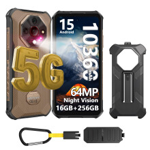 Ulefone Armor X16 Pro 5G Rugged Smartphone Android 15, 16GB+256GB/2TB 10360mAh 33W 64MP+25MP Night Vision Dimensity 6300 6.56" Tough Smart Phones, Du